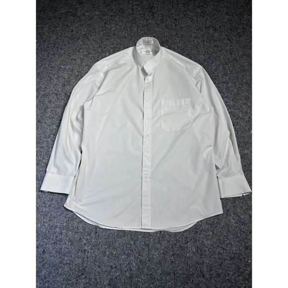 Vintage Christian Dior White Striped Chemises Button Up Shirt Sz. L (16 32-33) - Picture 6 of 7